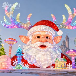 China High-Quality Handcrafted Santa Claus Decorative Lanterns for Outdoor Decoration and Steamed Egg Theme Park Decoration on sale