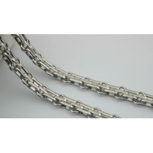 Fashionable classical high quality light gold 12 mm width three rows metal chain