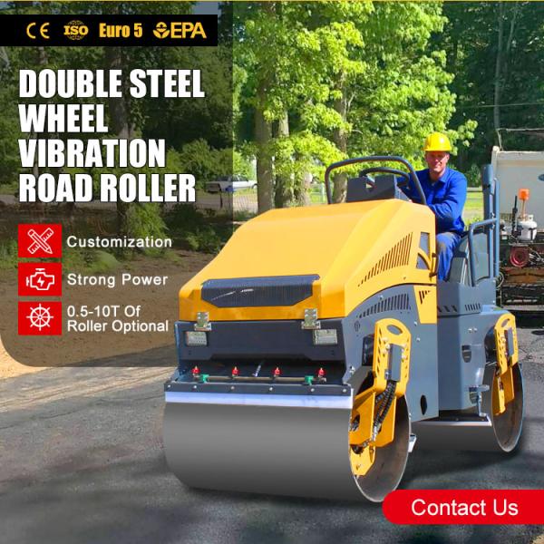 3 Tonne Road Roller Machine Vibratory Roller Double Drum Mini Road Roller Compactor for Asphalt & Soil Compaction