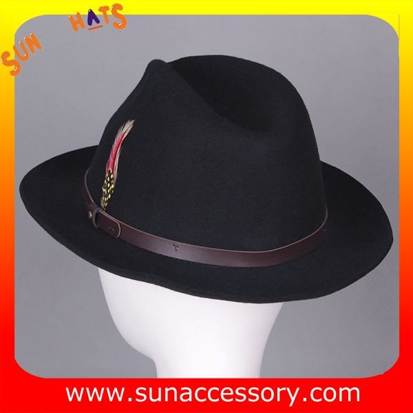 1088 Sun Accessory customized fashion mens fedora hats wool felt hats