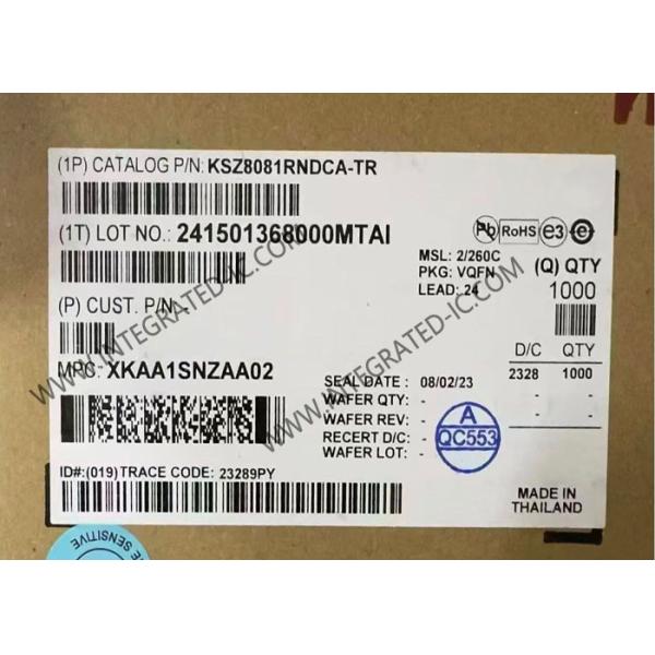 KSZ8081RNDCA Ethernet IC Single-Chip 10BASE-T/100BASE-TX IEEE 802.3 Compliant