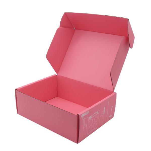 Buy Personalised Corrugated Cardboard Empaques Para Envios Custom Size Hot Pink Shipping Boxes And Bag at wholesale prices