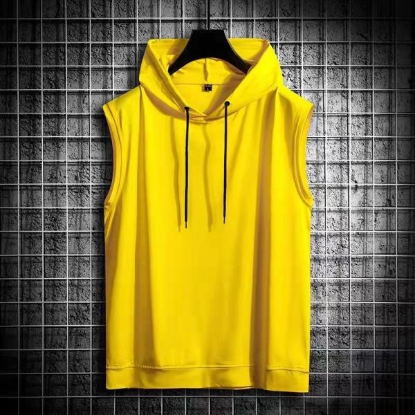 Men'S Casual Sleeveless 4 Way Spandex Hoody Vest
