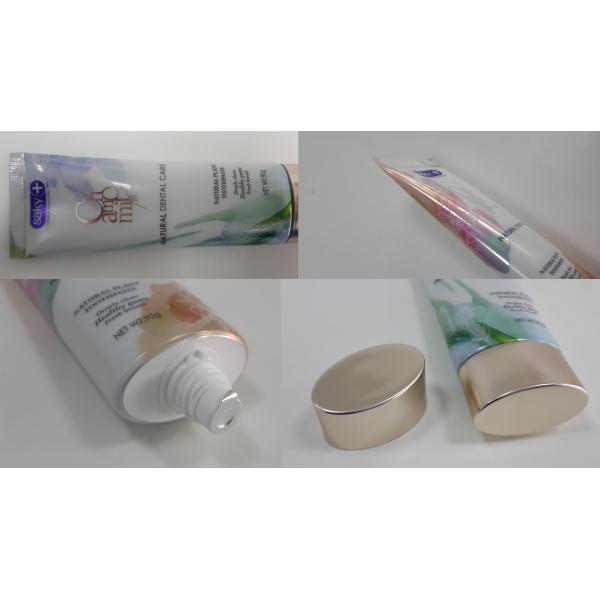 Coating Aluminum Cosmetic Packaging Oval Tube Silkscreen Printing On Silver Cold Stamping