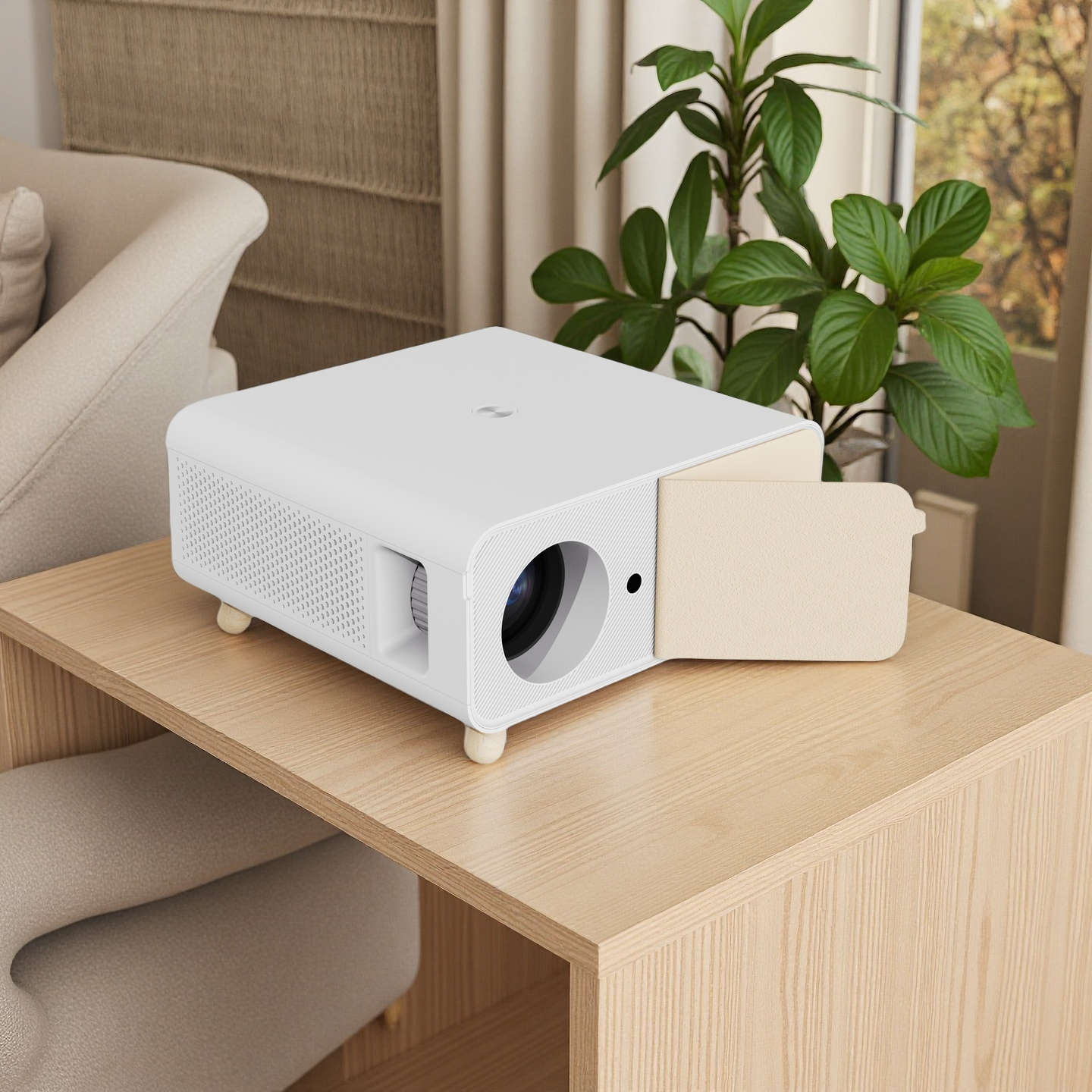 Ehomm X5 White Android Smart FHD 4K Dust-proof Lens Cover Cinema Projector