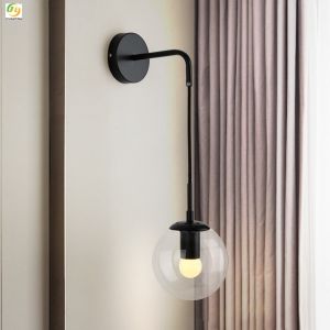 Nordic Simple Metal Crystal Wall Lamp For Living Room Bedroom Beside Aisle