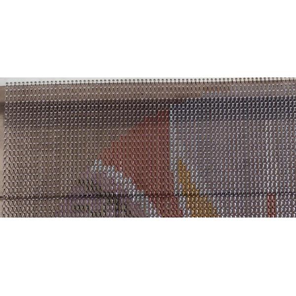 Gold Anodized Chain Mail Decorative Metal Link Mesh Curtain Aluminium Alloy Coil Drapery