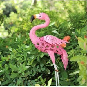 Creative Iron Pink Flamingo Garden Decoration
