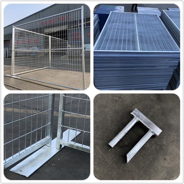 2"/50mm tubing x 2.00mm frame H6’/1830mm*9’W/2740mm canada construction temp fence panels 4"x12"/100m*300mm*3mm dia