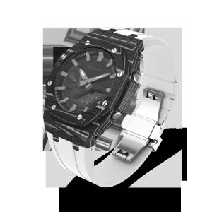 China White G Shock Stainless Steel Case With Carbon Fiber Customizable Options on sale