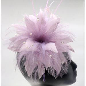 Graduation Occasion pink feather fascinator , Hackle Flower Feather Headband