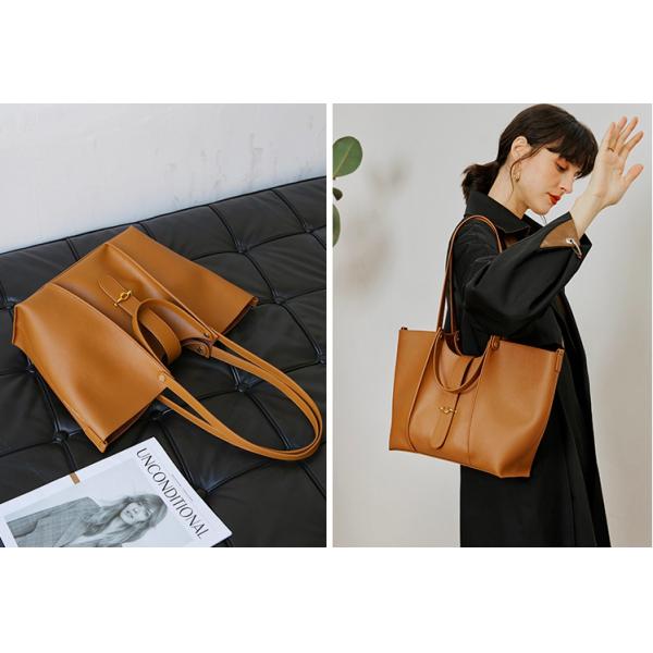 PU Leather Female Tote Bag 30cm 26cm Two Strap Handbag