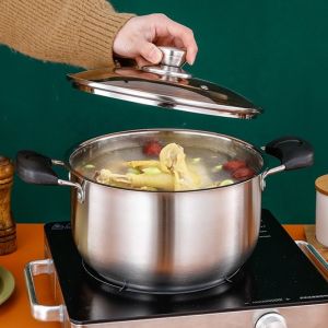 Wholesale Top Seller Double Bottom Induction Stew Pot Shabu Pot Stainless Steel