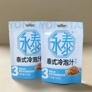 Custom Printed Sauce Packaging Bags with Zipper and Window