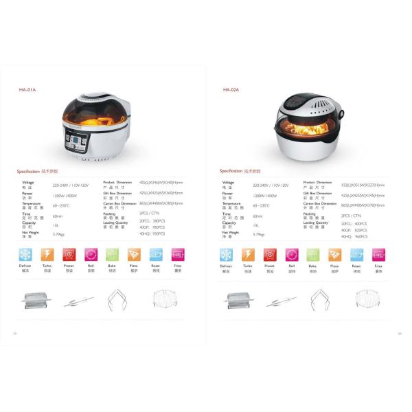 New generation Smart WIFI Multifunctional of Rotary fat and oil free AIR FRYER/Halogen oven GK-HA-01A