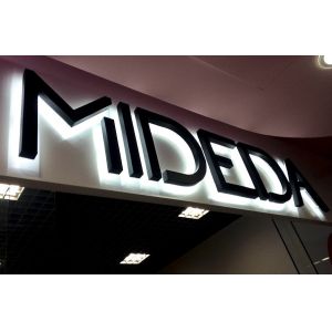 LED Light Source Stainless Steel Gold Color Backlit Letter Sign