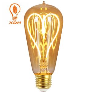 220V 2400K Vintage Led Filament Bulb 64*148mm ST64 LED Filament Bulb 6W