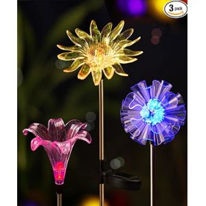 China Plastic 1 Inch 1.2V Solar Flower Garden Lights on sale