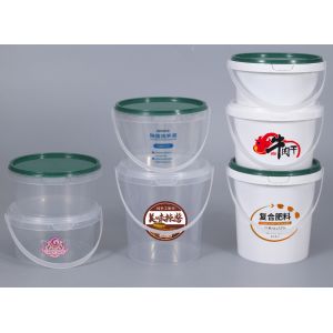Bucket Shaped Clear Plastic Container Smooth Surface Customizable