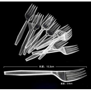 6.6'' disposable plastic PP knives forks and spoons set in clear lucite color