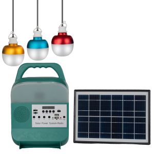 12W Solar Panel system 4 LED Bulbs Portable Solar Power Lighting System Kits