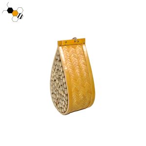 Garden Ornament Yellow Mason Beehive Natural Bamboo Bee Hive