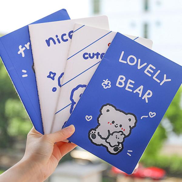 Kawaii Cartoon Little Bear Notebook A5 Size No Adhesive Perfect for Stationery Lovers