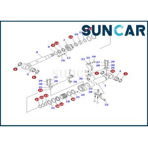 China 707-98-46300 Boom Cylinder Seal Kit Wear-resistant Sealing Kit Fits PC228USLC-3E0 PC228US-3E0 Komatsu on sale