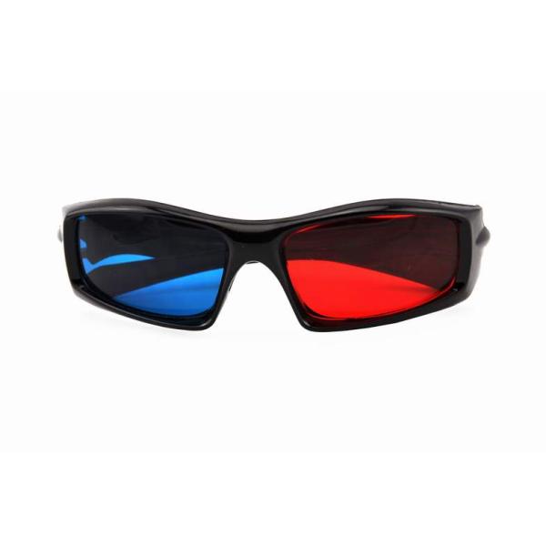 Passive Plastic Red Cyan 3D Glasses , Anaglyph Red Blue Glasses