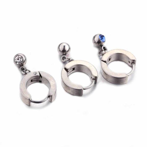 Latest Designs Surgical Steel Small Crystal Huggie Jewelry Hoop Earrings Women For Girls