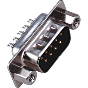 Quality Black Male D Sub Connector 9 Pin Fireproof Antioxidant For Information Technology for sale