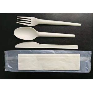 Compostable Wrapper Knife Fork Spoon Napkin CPLA Cutlery