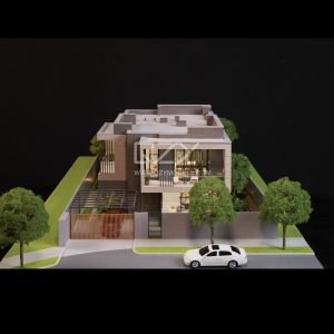 1:50 Scale Realistic Villa Model with LED Lighting