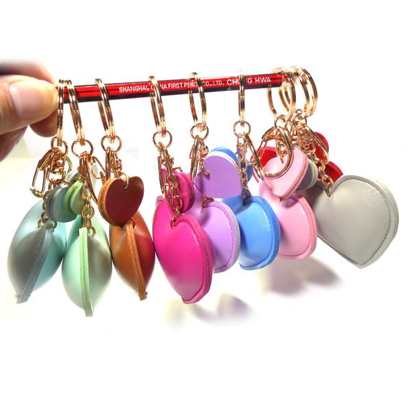 Buy ODM Personalised Brass Plating Heart Leather Keychain Handbag Charms at wholesale prices