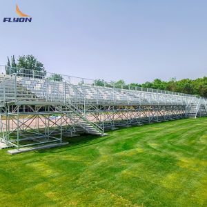 Outdoor Aluminum Metal Sports Bleachers With Optional Guardrail