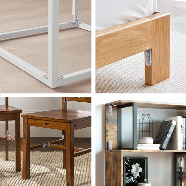 White Finish Stainless Steel Flat Corner Bracket for Repair Joist Plate Connector