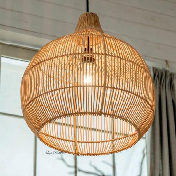 Vintage Rattan Pendant Lights Hand-woven Rattan Hanging Lamp Lights for Living Room Decoration Light(WH-WP-23)