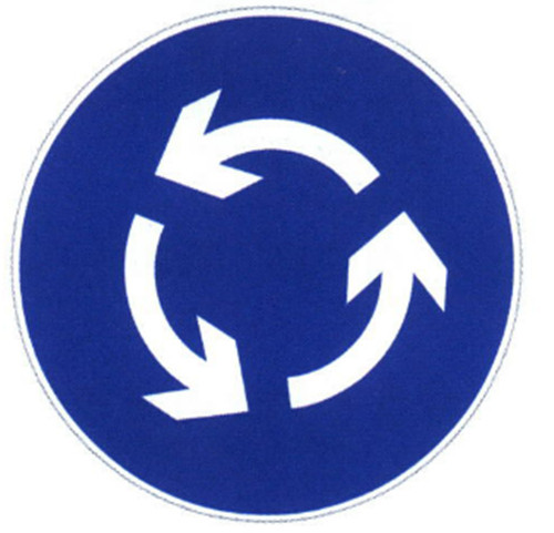 Round Sheet Road Driving Route Sign Board Aluminium Disc Green Color Outdoor Direction Signs Plate