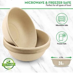 Eco Friendly Bowls 100% Compostable Disposable Biodegradable Sugarcane Bagasse