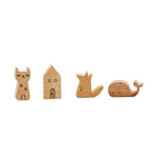 Quality Laser Engraving Wooden Business Card Base Card Holder Animal Shape for sale