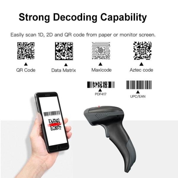 79.7mm*69mm*155mm 4M Memory Wireless Barcode Scanner For Tickets