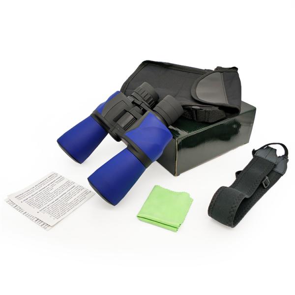 Blue Waterproof 7x50 Binoculars Center Focus With Porro Bak4 Prism
