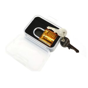 Mini-version Transparent Yellow Practice Lock Locksmith Tools