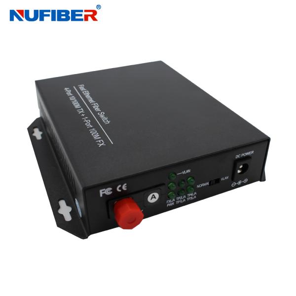 10/100M 4-port Rj45 +1 FC port single fiber Bidi 1310nm/1550nm 20km optical fiber ethernet switch