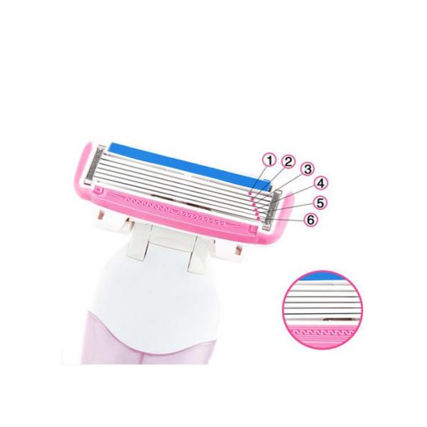 Pink Sixed baldes Stainless Steel razor blade shaving Shai 6 for Woman Use