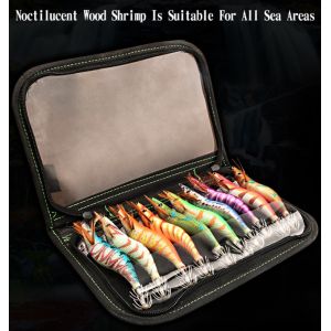 Luminous Wooden Shrimp Set Sea Fishing Gear Lures ABS Material