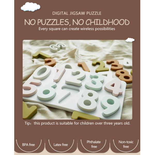 Wholesale low MOQ Silicone Number Puzzle BPA Free Eco Friendly For Kids Education