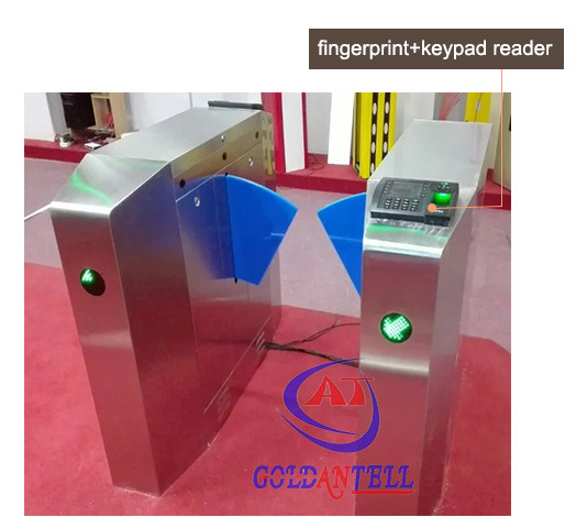 Buy Passage optical Flap Barrier Gate , bi directional Bus half height turnstile sound Alarm at wholesale prices