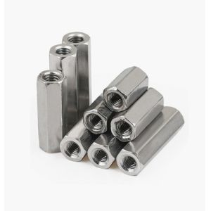 China White Zinc Plated Hexagon Head Coupling Nut with Thickened Design and Steel Material on sale