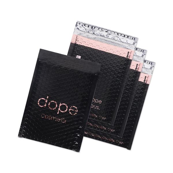 Customized Black Bubble Mailer Packing Padded Envelopes Shipping Matte Black Poly Mailer Bag